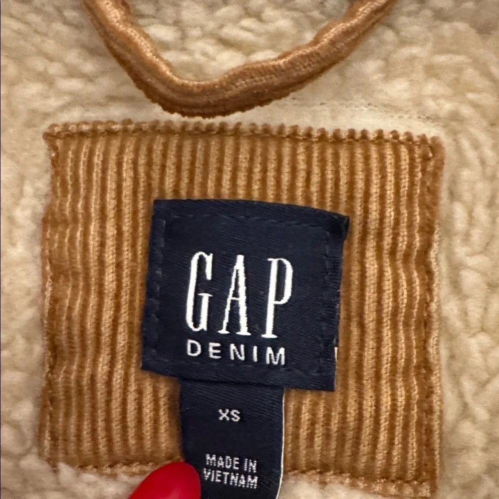 Too cute! GAP Kids Tan Corduroy Jacket with Sherpa Collar, sz XS